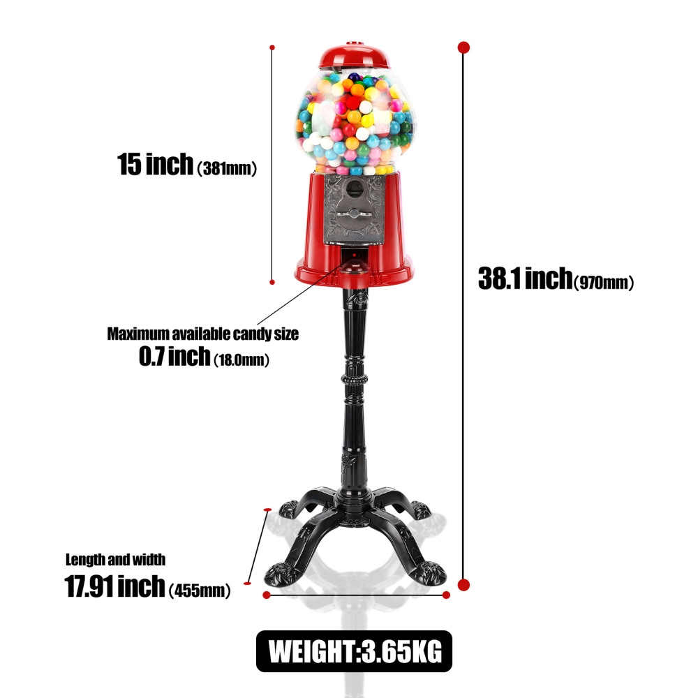 For 15 Inch Commercial Red Big - Bubble Gum Machine review and price